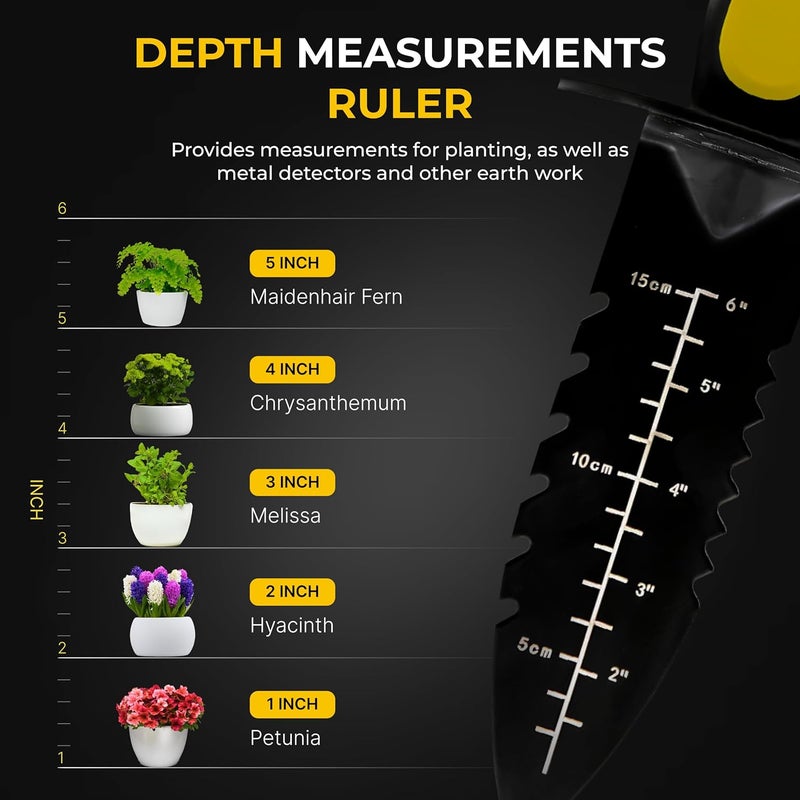CKG Metal Detector Shovel, Heavy Duty Double Serrated Edge Digger - Metal Detecting Digging Tool with Sheath - Digging Knife for Gardening Trowel Hunting Camping, Weeding, Planting & Treasure Hunting - Image 5